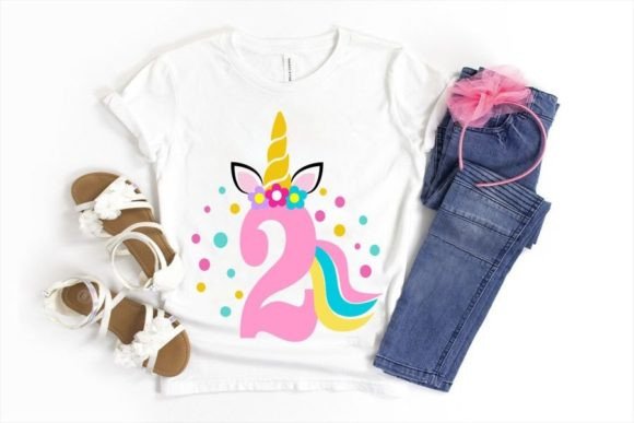 2nd Girl Birthday Svg, Unicorn Birthday Graphics