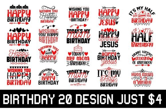 Birthday T-shirt and SVG Design Bundle